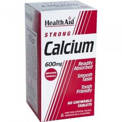 HEALTH AID Strong Calcium 600mg 60 Μασώμενες Ταμπλέτες